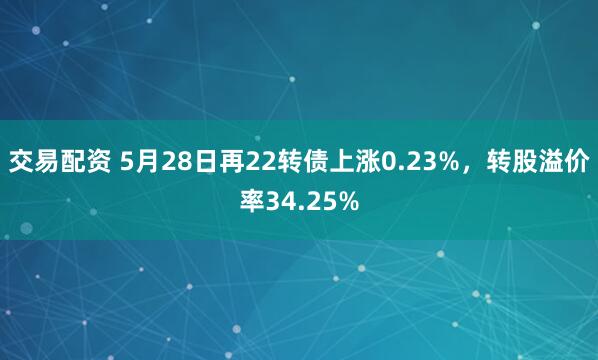 交易配资 5月28日再22转债上涨0.23%，转股溢价率34.25%