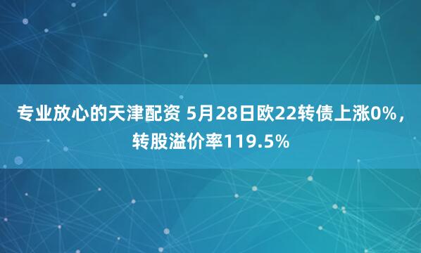 专业放心的天津配资 5月28日欧22转债上涨0%，转股溢价率119.5%