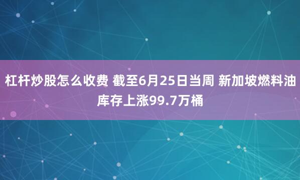 杠杆炒股怎么收费 截至6月25日当周 新加坡燃料油库存上涨99.7万桶