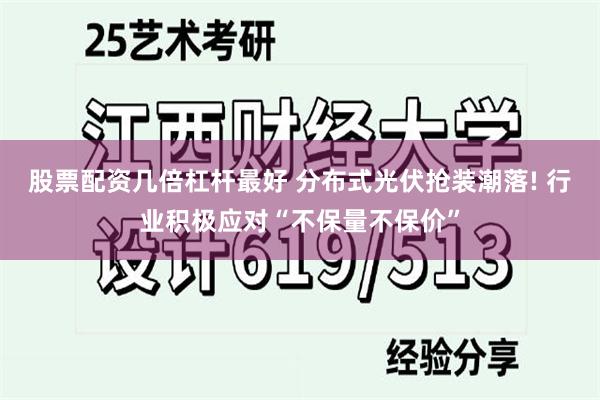 股票配资几倍杠杆最好 分布式光伏抢装潮落! 行业积极应对“不保量不保价”